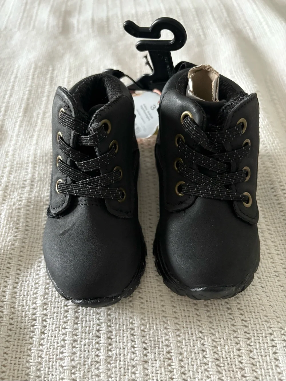 Infant Black Lace-Up Ankle Boots